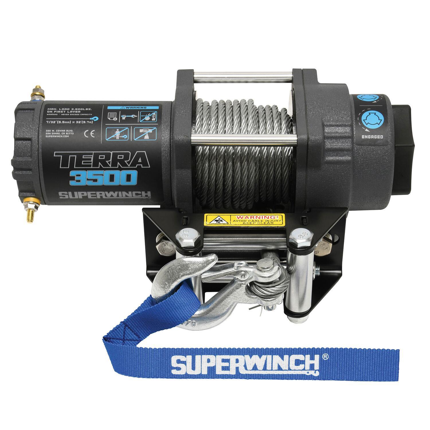 Terra 3500 Powersports 3500lb 12V DC Winch with Steel Wire Rope - 1135