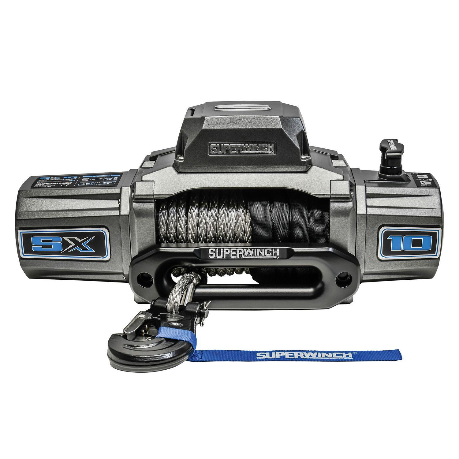 SX10SR 10000lb 12V DC Winch with Synthetic Rope Graphite - 1710201