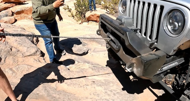 Winch pulling heavy load
