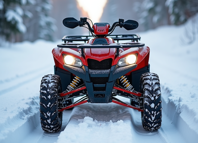 Snowmobile winch mounted on front