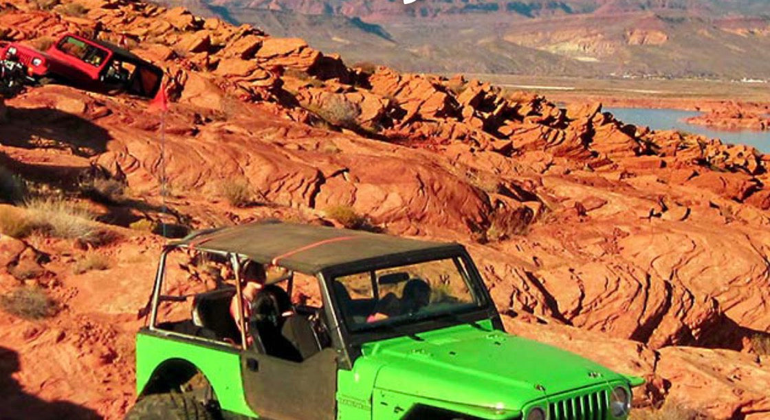 Off-road truck winter trail driving