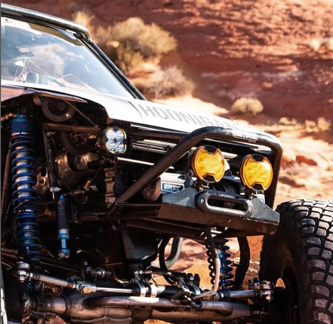 Off-road racing vehicle with winch