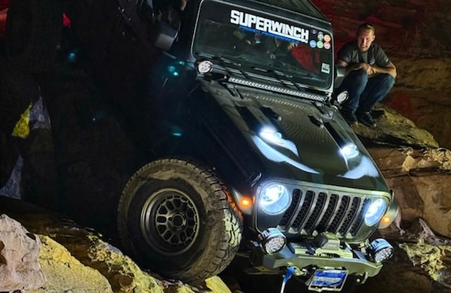 Jeep with Superwinch on trail