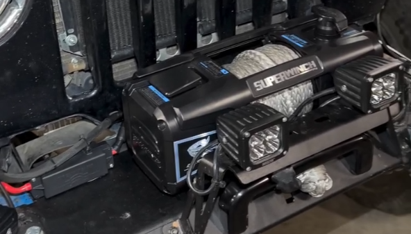Scorpion winch on truck bumper