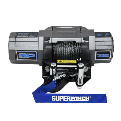 SP 35 Powersports 3500lb 12V DC Winch with Steel Wire Rope Graphite -