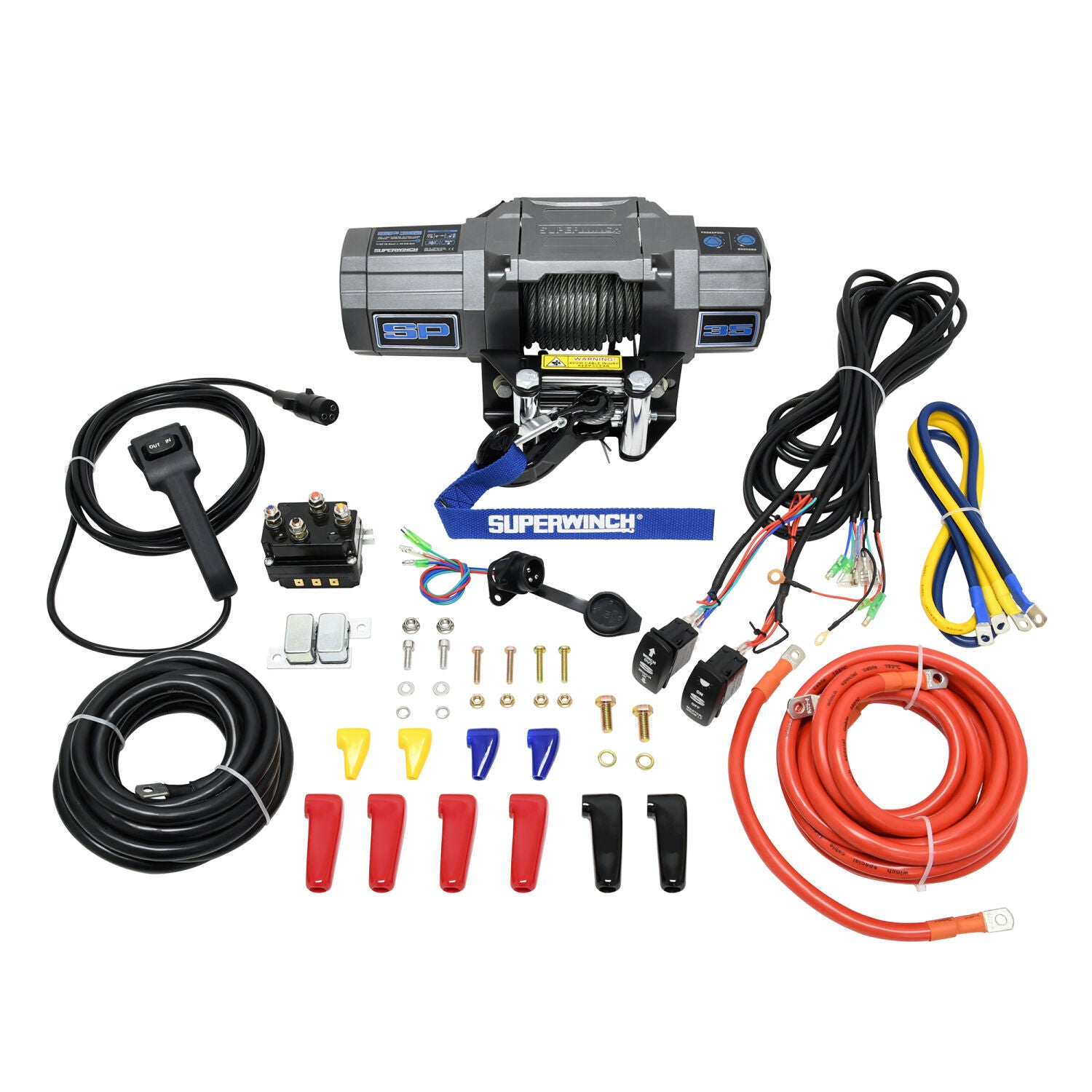 SP 35 Powersports 3500lb 12V DC Winch with Steel Wire Rope Graphite -