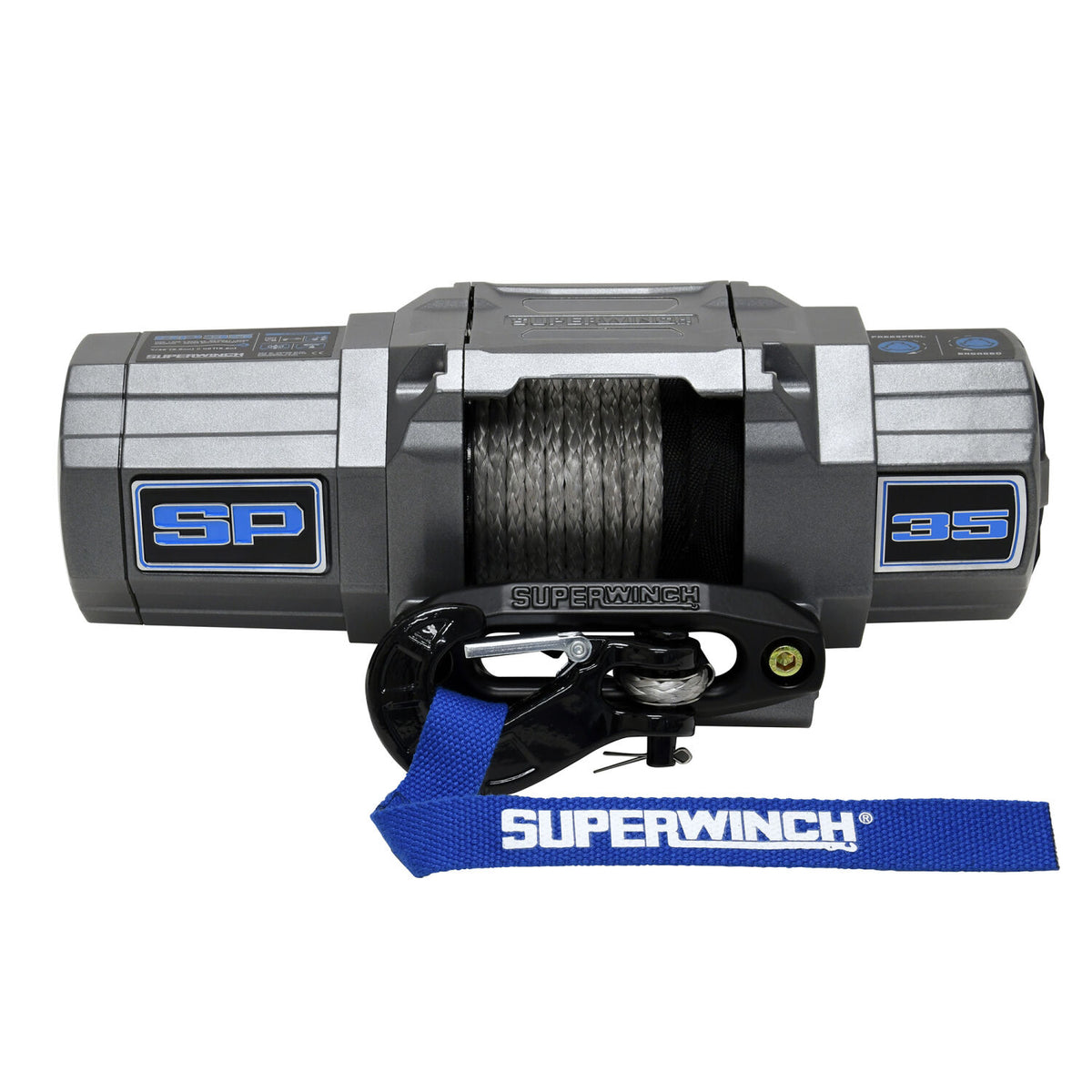 SP 35SR Powersports 3500lb 12V DC Winch with Synthetic Rope Graphite - 1135250