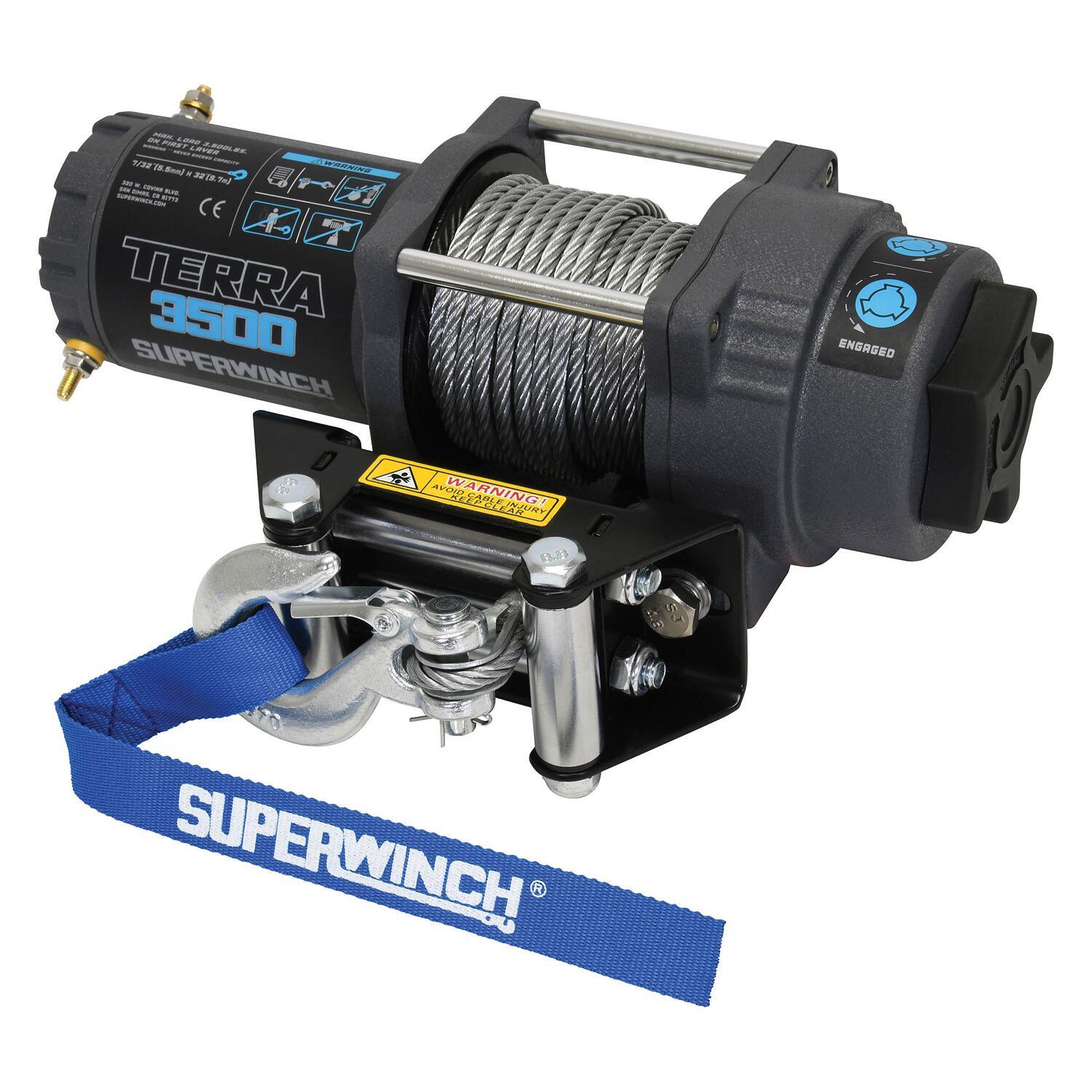 Terra 3500 Powersports 3500lb 12V DC Winch with Steel Wire Rope - 1135