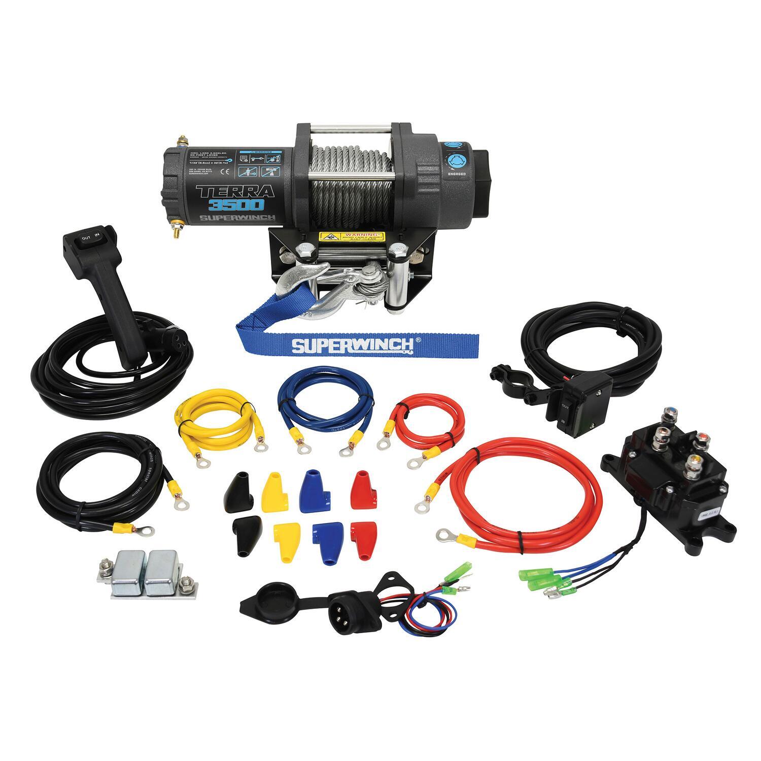 Terra 3500 Powersports 3500lb 12V DC Winch with Steel Wire Rope - 1135