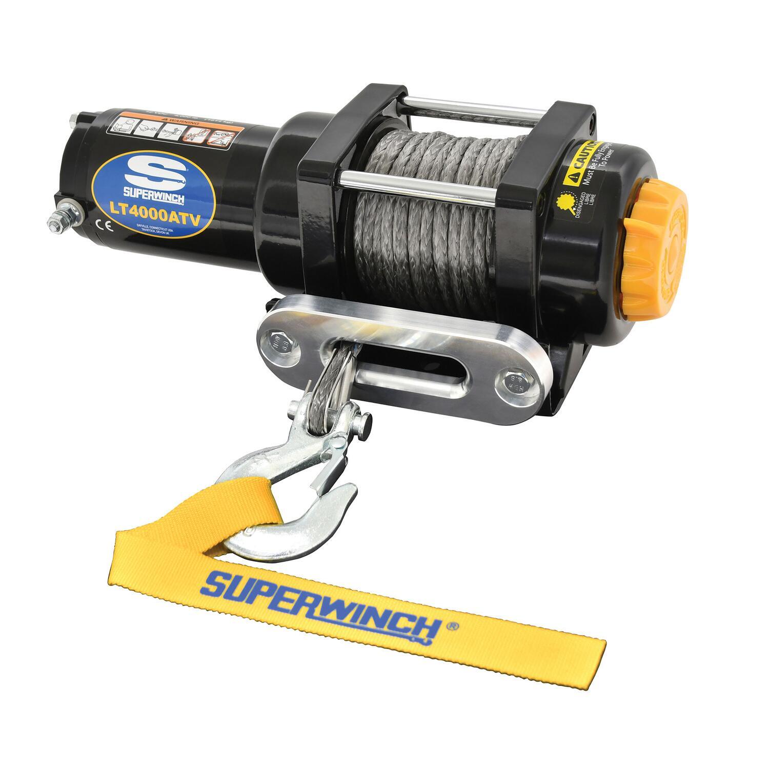 LT4000SR 4000lb 12V DC Winch with Synthetic Rope Black - 1140230