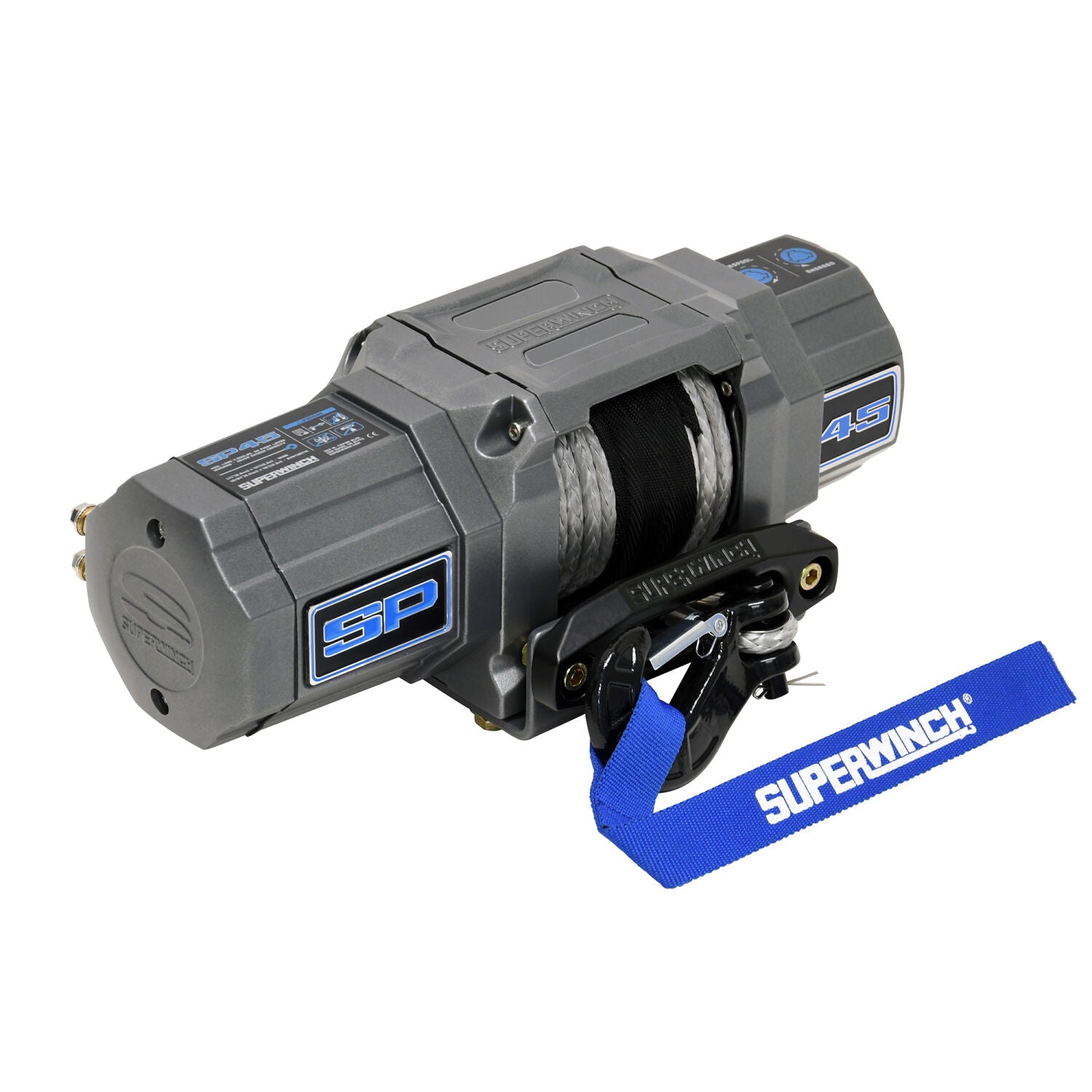 SP 45SR Powersports 4500lb 12V DC Winch with Synthetic Rope Graphite -