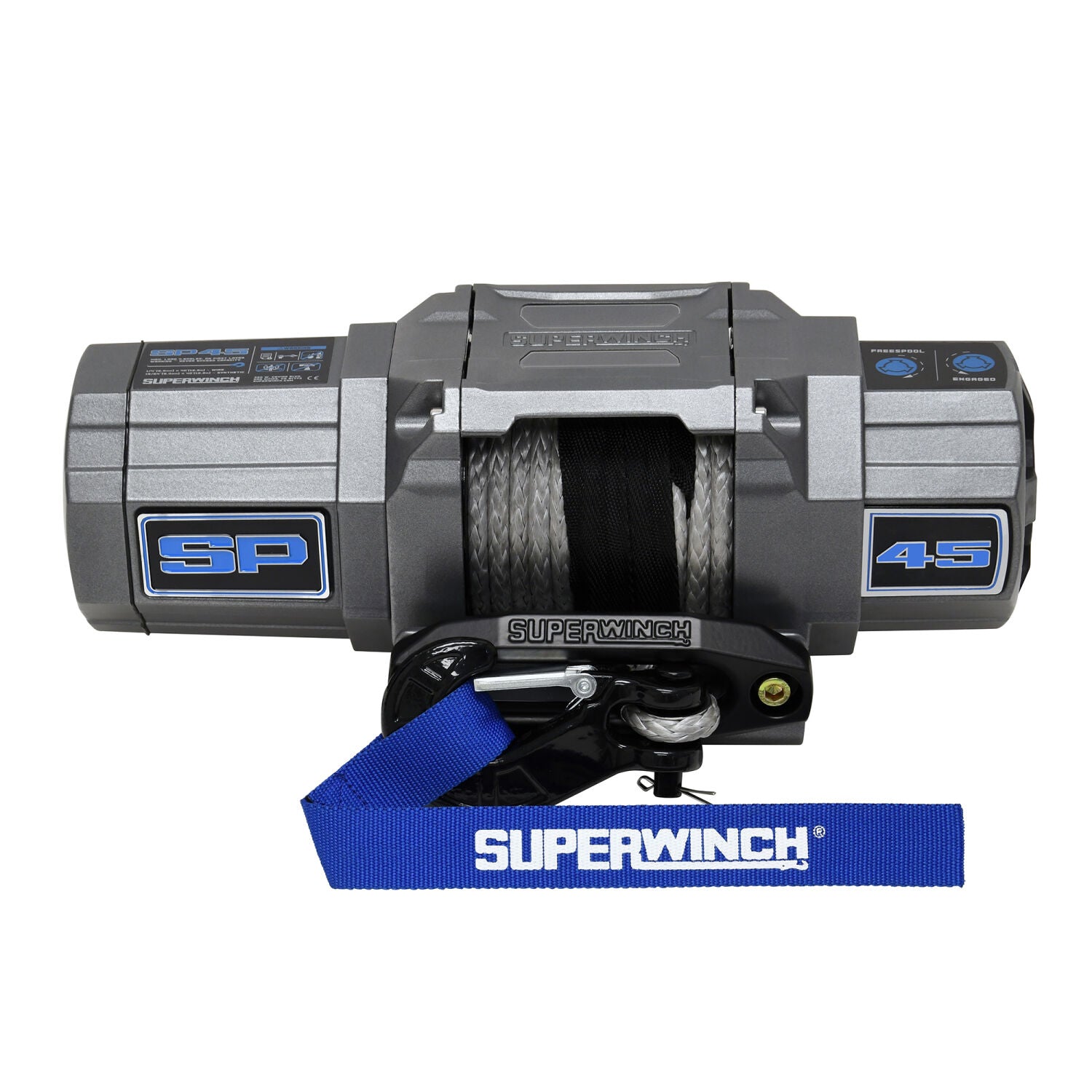 SP 45SR Powersports 4500lb 12V DC Winch with Synthetic Rope Graphite - 1145250