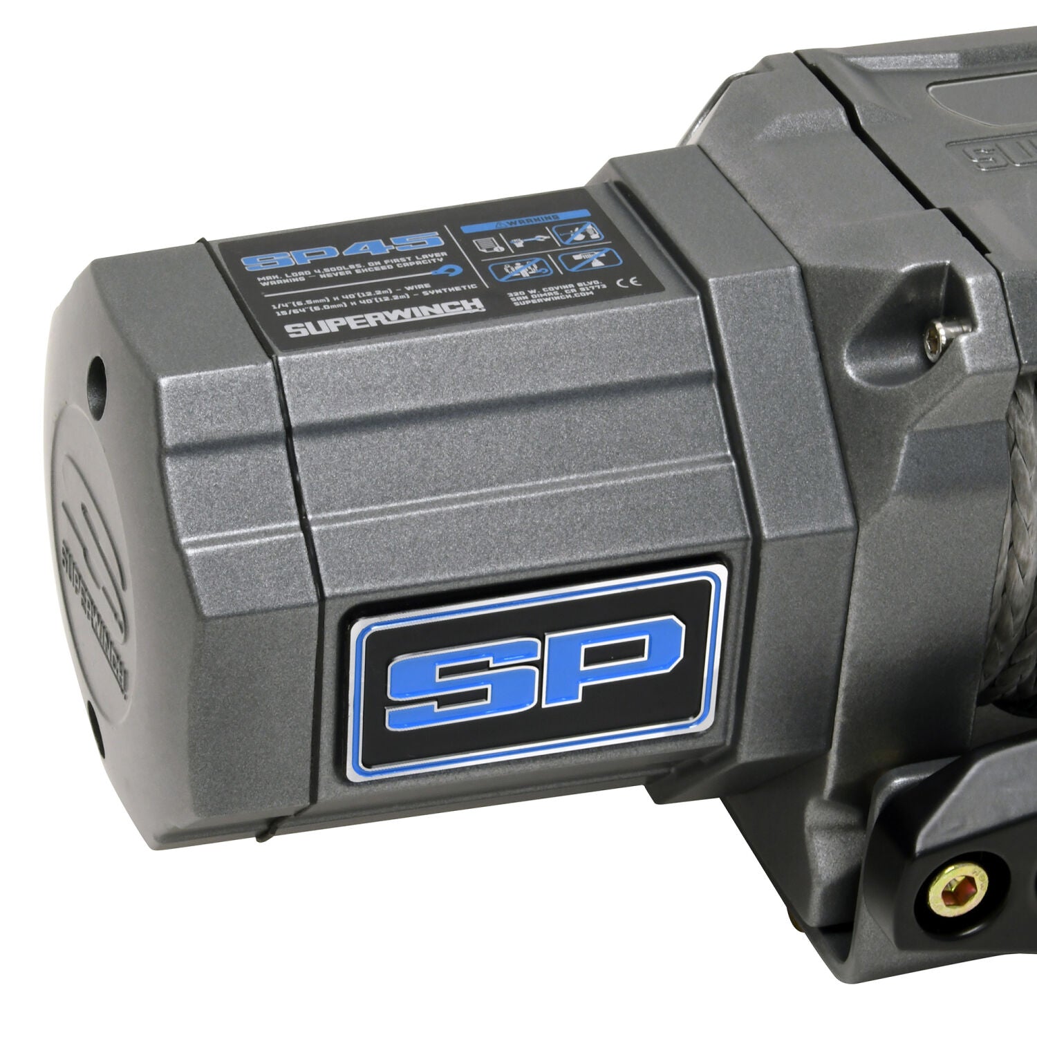 SP 45SR Powersports 4500lb 12V DC Winch with Synthetic Rope Graphite -
