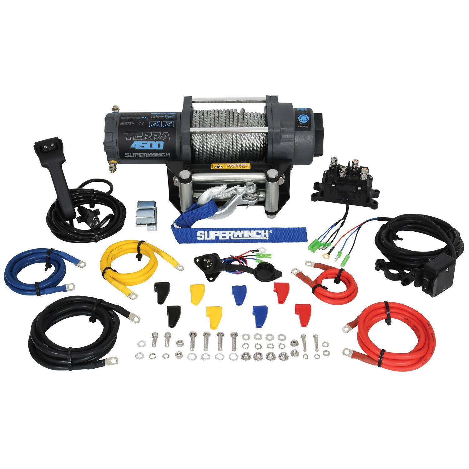 Terra 4500 Powersports 4500lb 12V DC Winch with Steel Wire Rope Textur