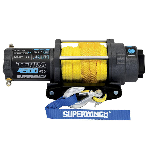 Terra 4500SR Powersports 4500lb 12V DC Winch with Synthetic Rope Textu