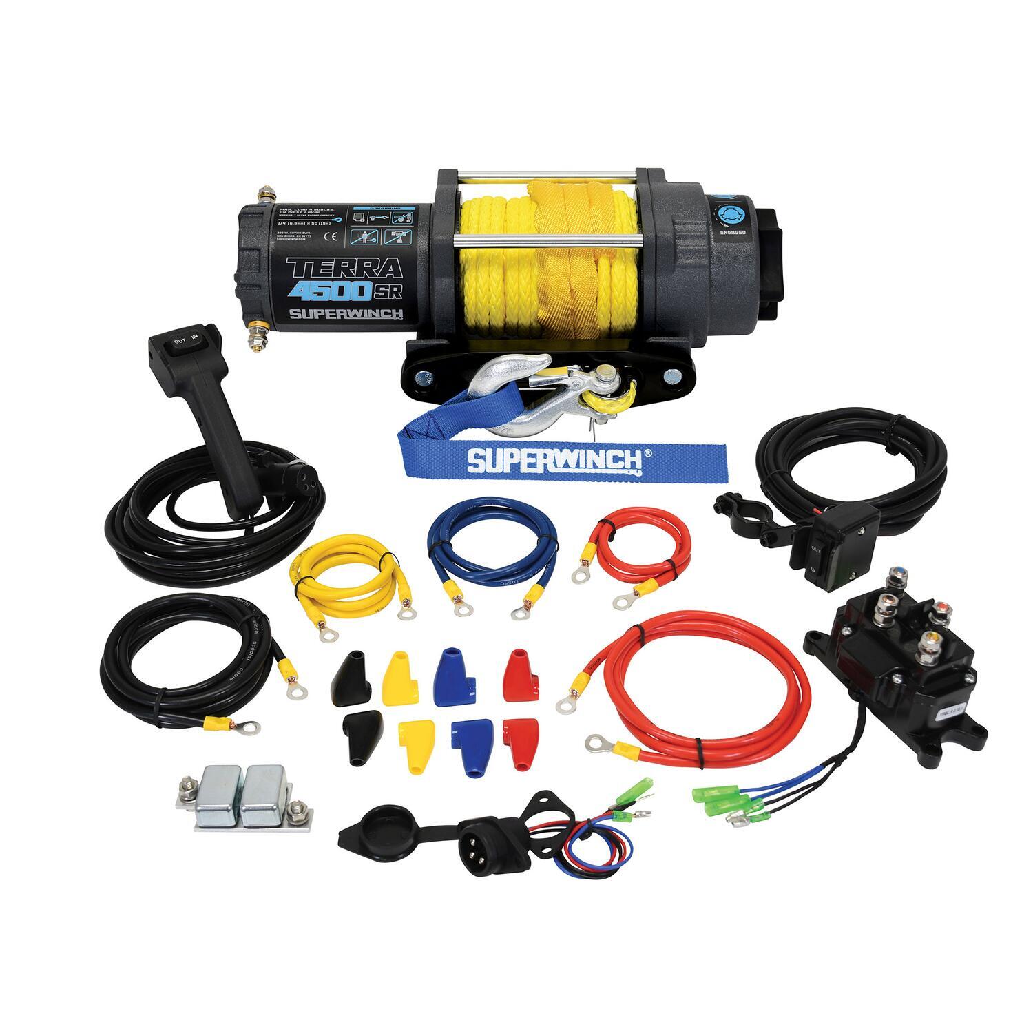 E*様 Superwinch S9000 ウィンチセット Terra 4500SR Powersports 4500lb 12V DC Winch with Synthetic Rope Textu