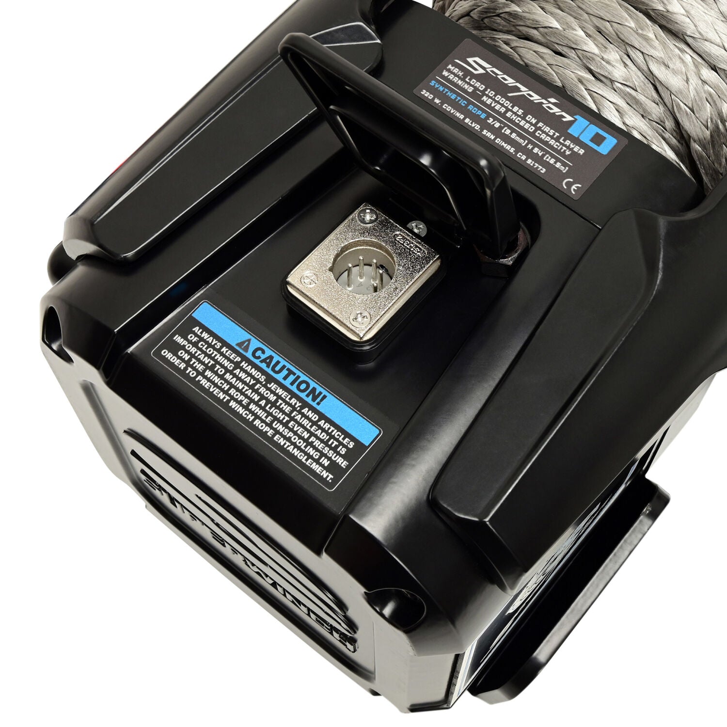 Scorpion 10000lb 12V DC Winch with Synthetic Rope Black - 1155401
