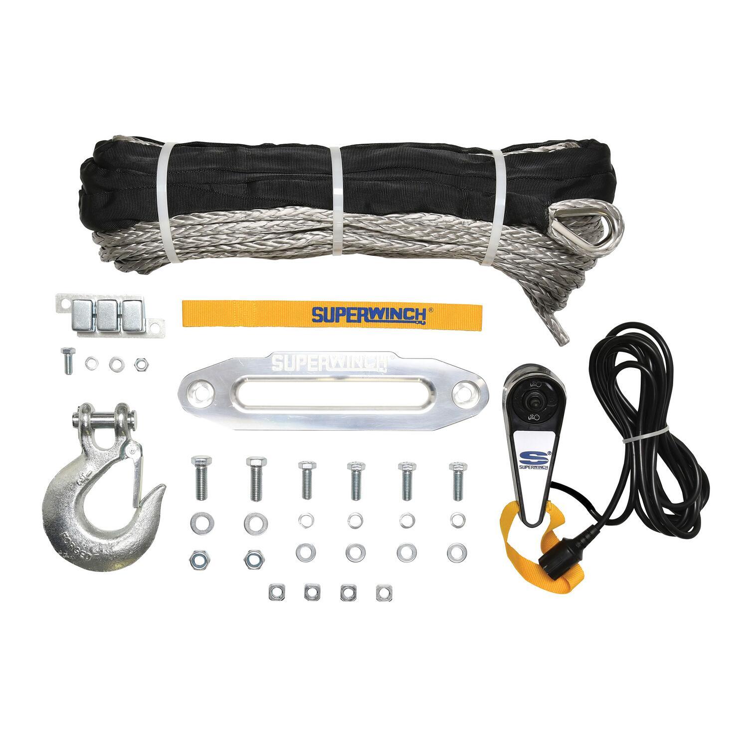 Tiger Shark 9500SR 9500lb 12V DC Winch with Synthetic Rope Black - 159