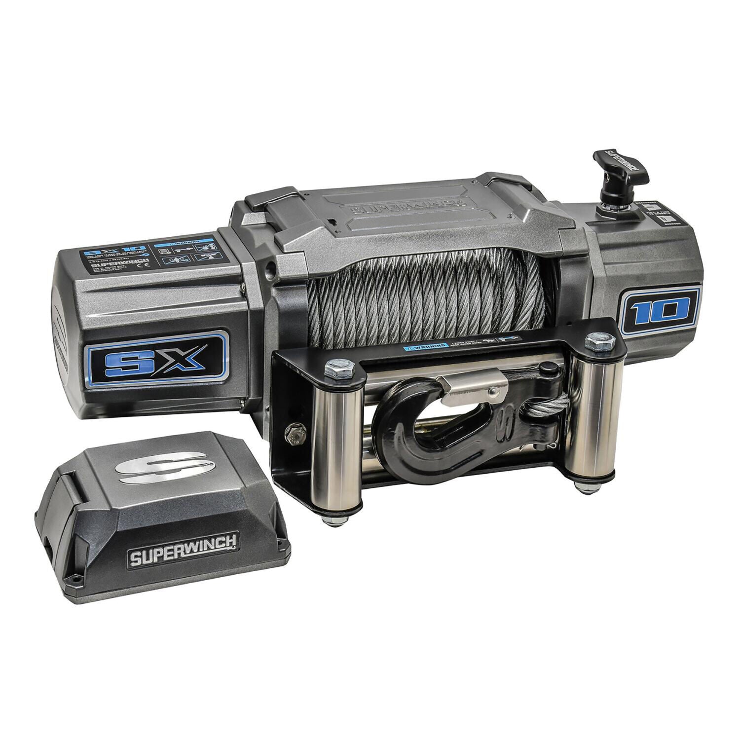 SX10 10000 10000lb 12V DC Winch with Steel Wire Rope Graphite - 171020