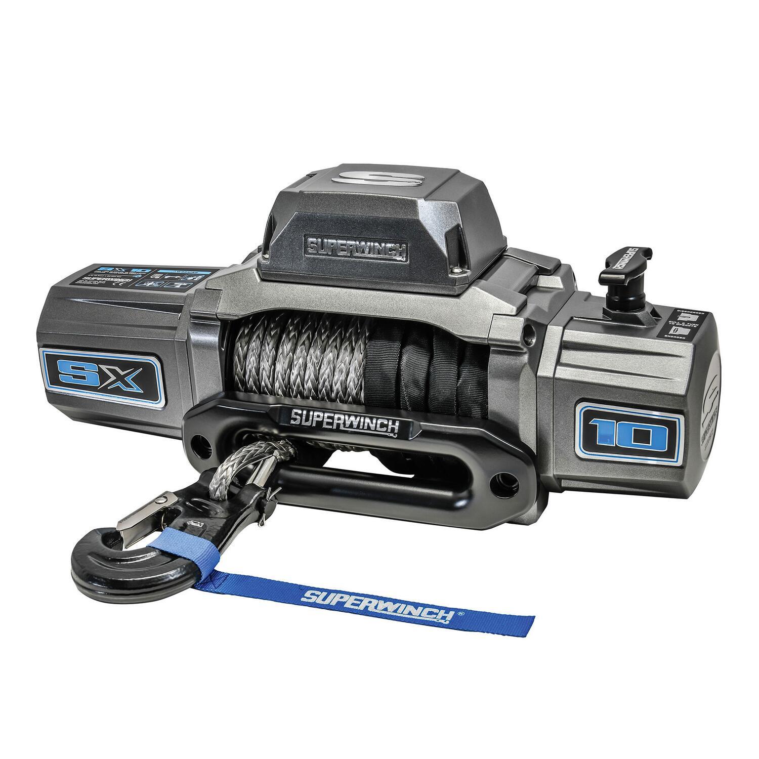 SX10SR 10000lb 12V DC Winch with Synthetic Rope Graphite - 1710201