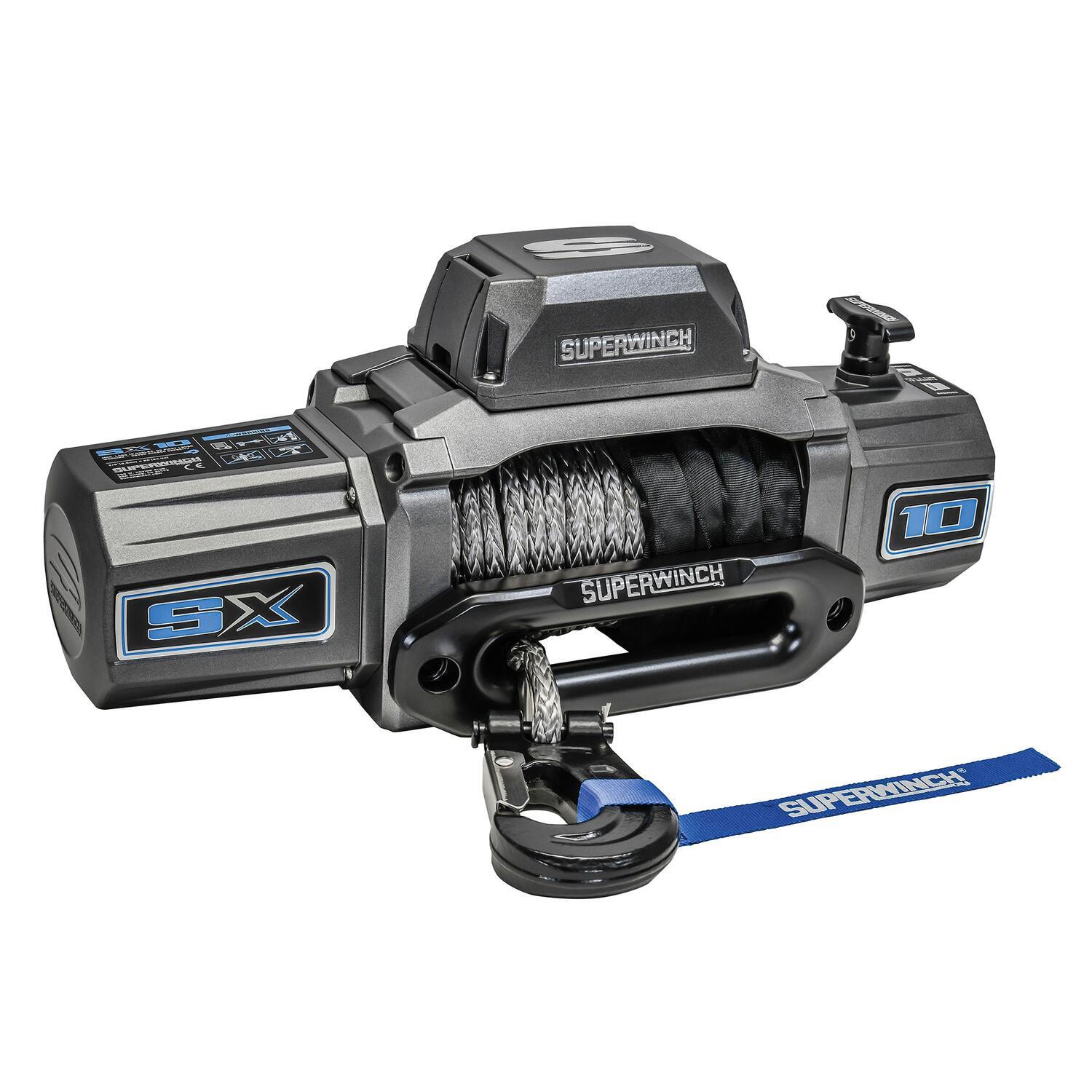 SX10SR 10000lb 12V DC Winch with Synthetic Rope Graphite - 1710201
