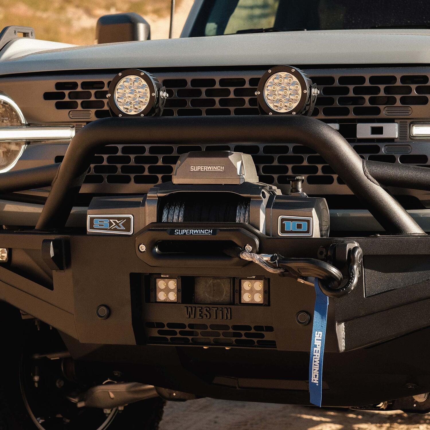 SX10SR 10000lb 12V DC Winch with Synthetic Rope Graphite - 1710201