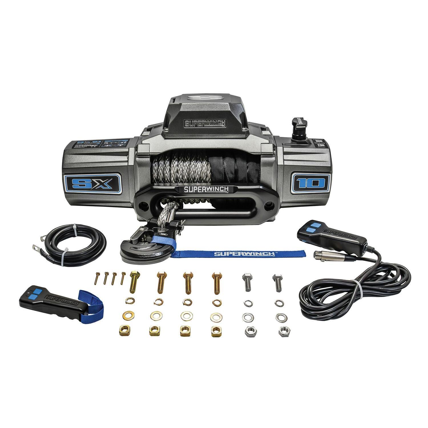 SX10SR 10000lb 12V DC Winch with Synthetic Rope Graphite - 1710201