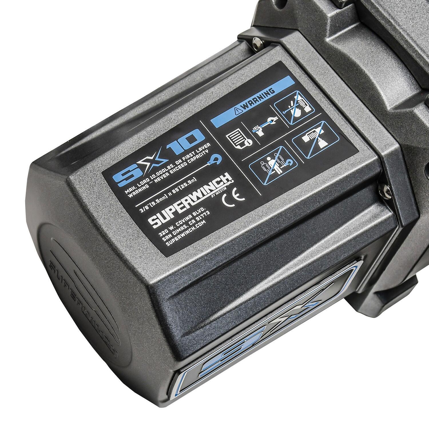 SX10SR 10000lb 12V DC Winch with Synthetic Rope Graphite - 1710201