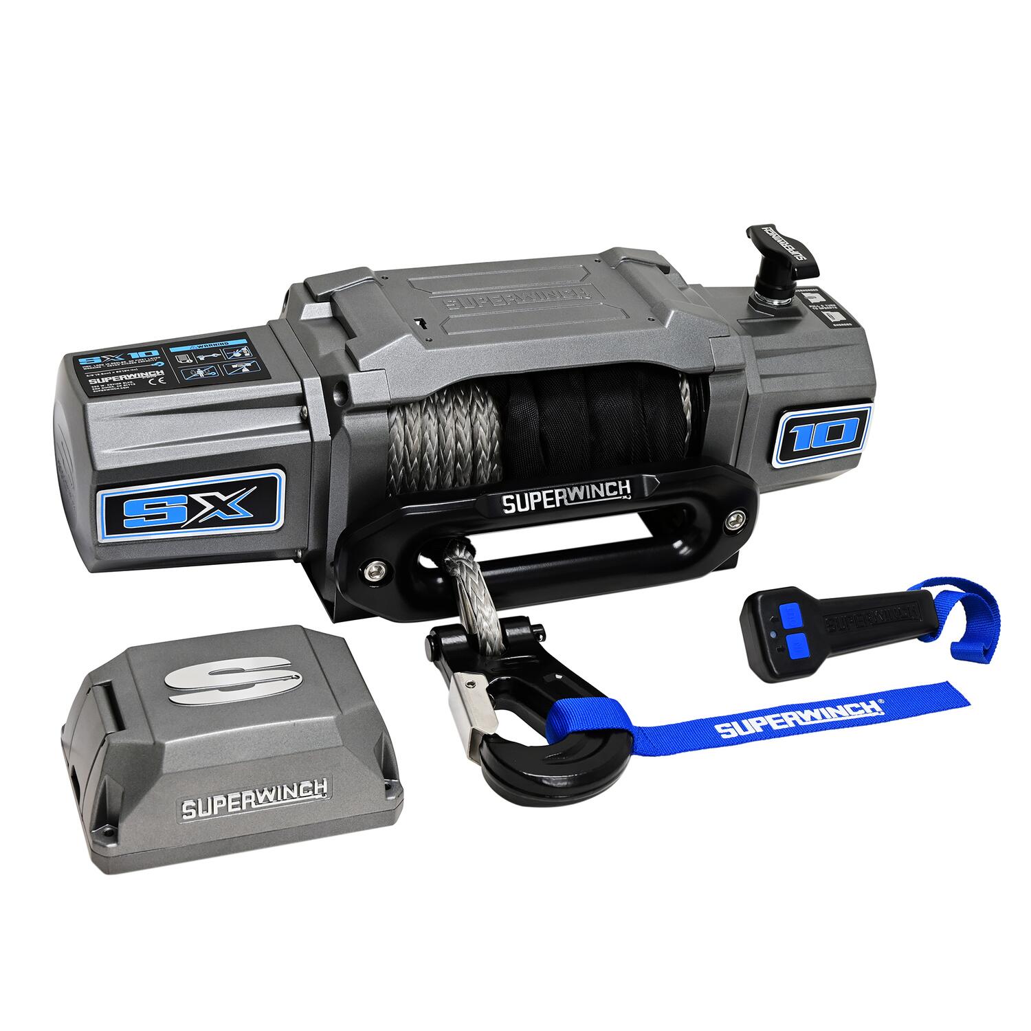 SX10SR 10000lb 12V DC Winch with Synthetic Rope Graphite - 1710201 SX10SR 10000lb 12V DC Winch with Synthetic Rope Graphite - 1710201
