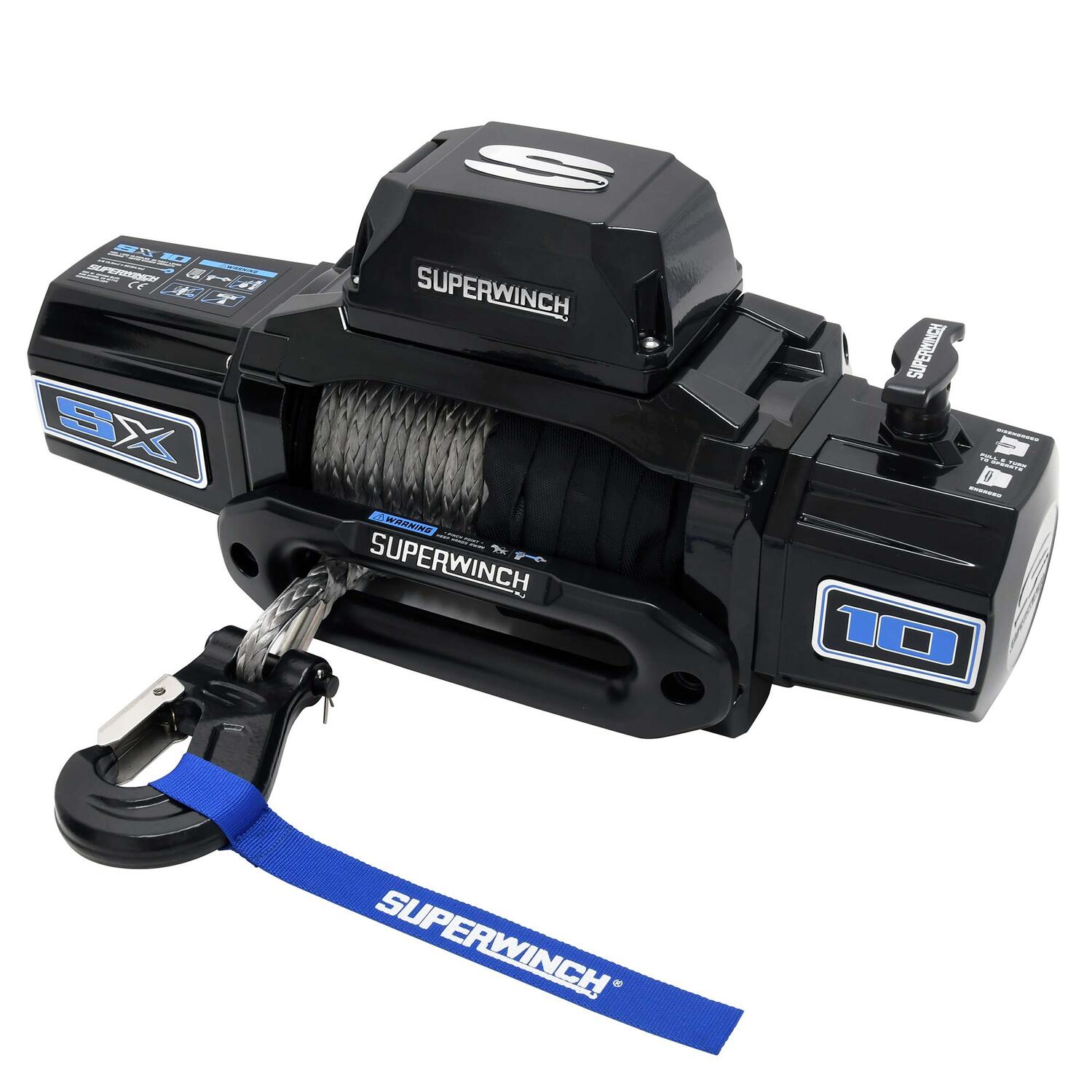 SX10SR 10000 lb 12V DC Winch with Synthetic Rope Black - 1710203