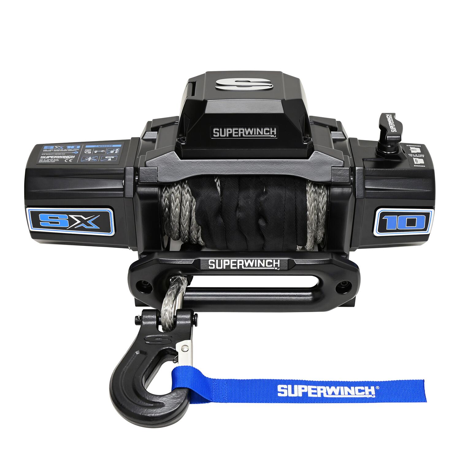 SX10SR 10000lb 12V DC Winch with Synthetic Rope Black - 1710204