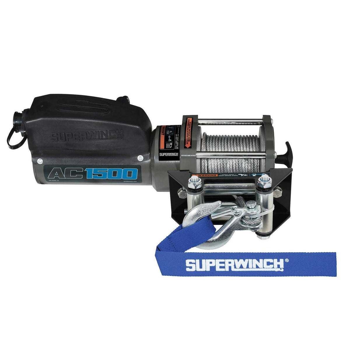 AC 1500 120V AC Winch with Steel Wire Rope Black - 1715001
